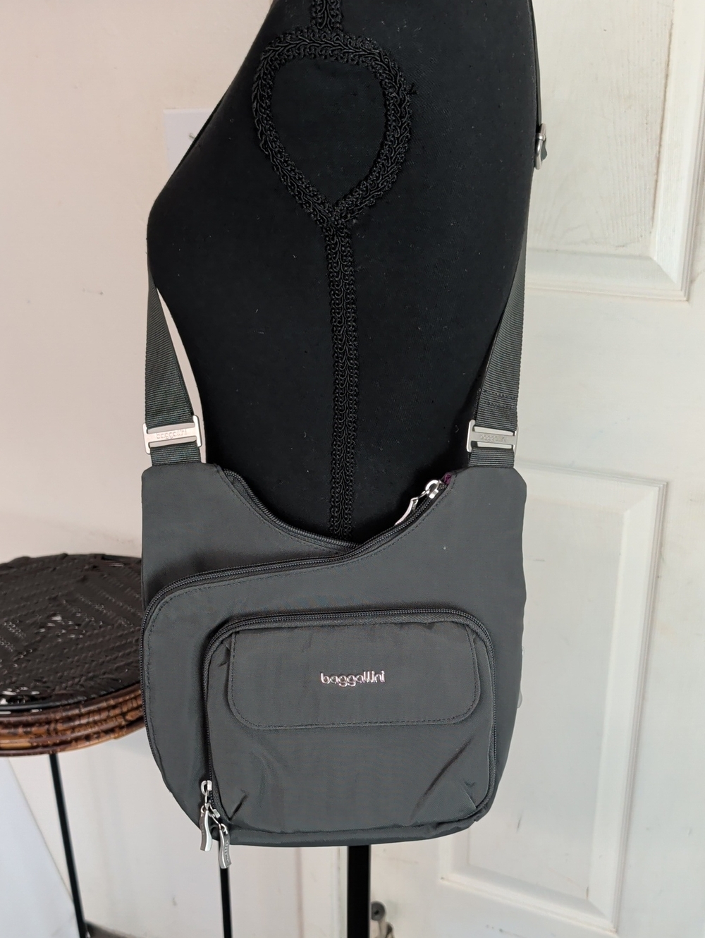 Baggallini Criss Cross Crossbody Charcoal Gray Bag